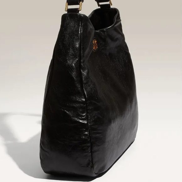 Tory Burch Black Dena Leather Hobo - Picture 2 of 10